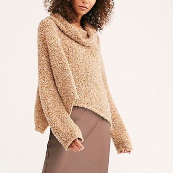 Free People BFF Cowl Neck Sweater Small Oversized Relaxed Slouchy Boho Comfy - Picture 1 of 12